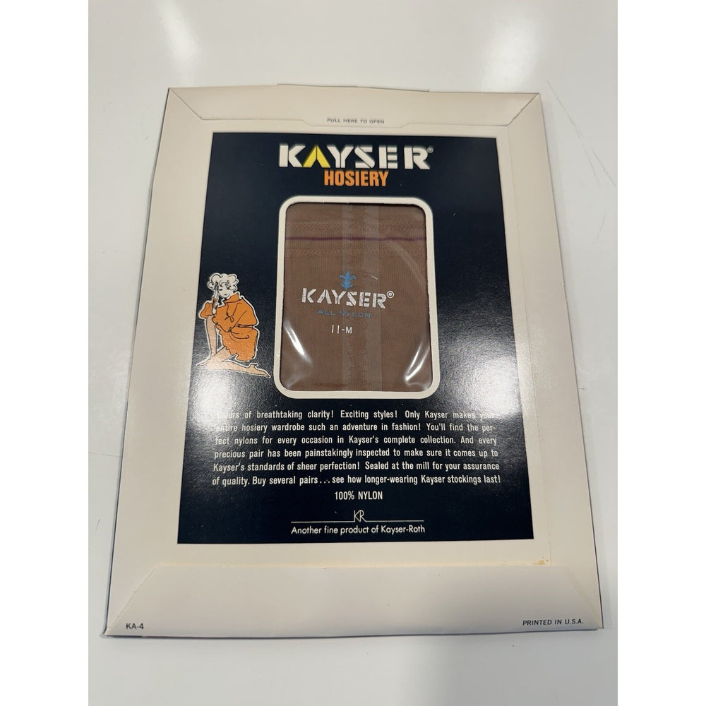 VINTAGE *NEW* Kayser Hosiery-Seamless-Deep Beige-Sz 11M One Pair