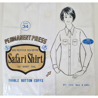 VINTAGE *NEW* 1970's Women's White Safari Shirt Poly/Cotton Blend Size 34