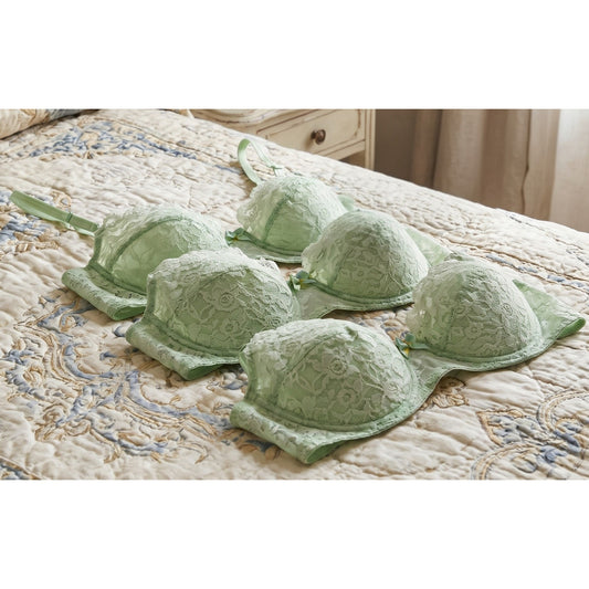VINTAGE *NEW* 1960's Empire Foundation Women's Green Lace Push Up Bra 32A Lot 3