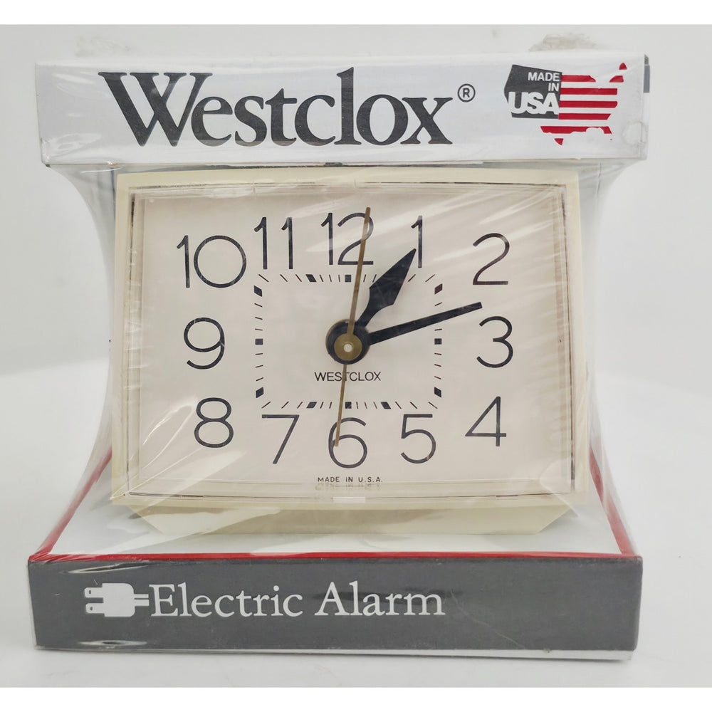 VINTAGE New Westclox Alarm Clock Electric Model 22189 Bold II White