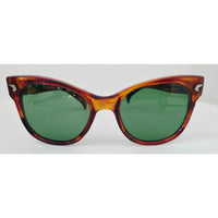 VINTAGE *NEW* 1970's Glam Unisex Tortoise Frame with Green Lens Sunglasses