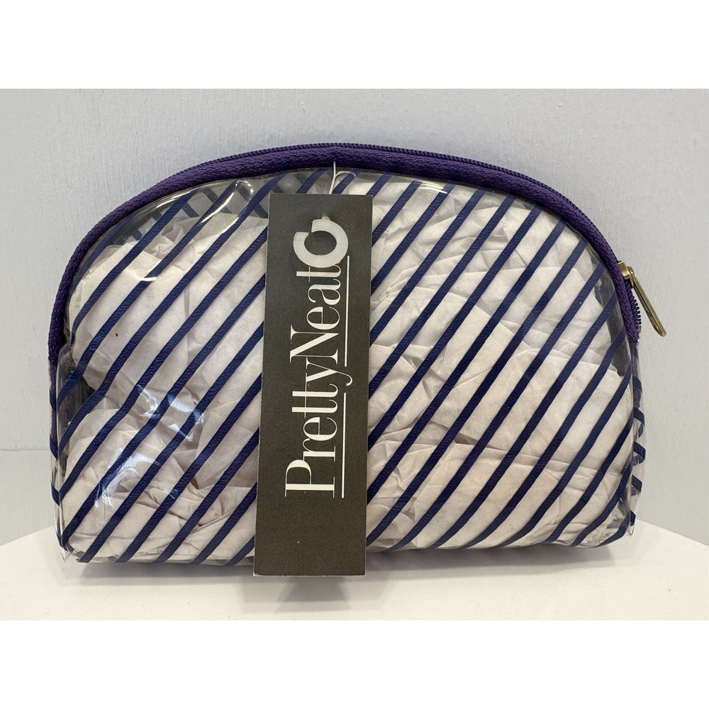 VINTAGE *NEW* 1989 Goody 9655/T Pretty Neat Cosmetic Zip Bag 5" X 6.5" Blue Stp