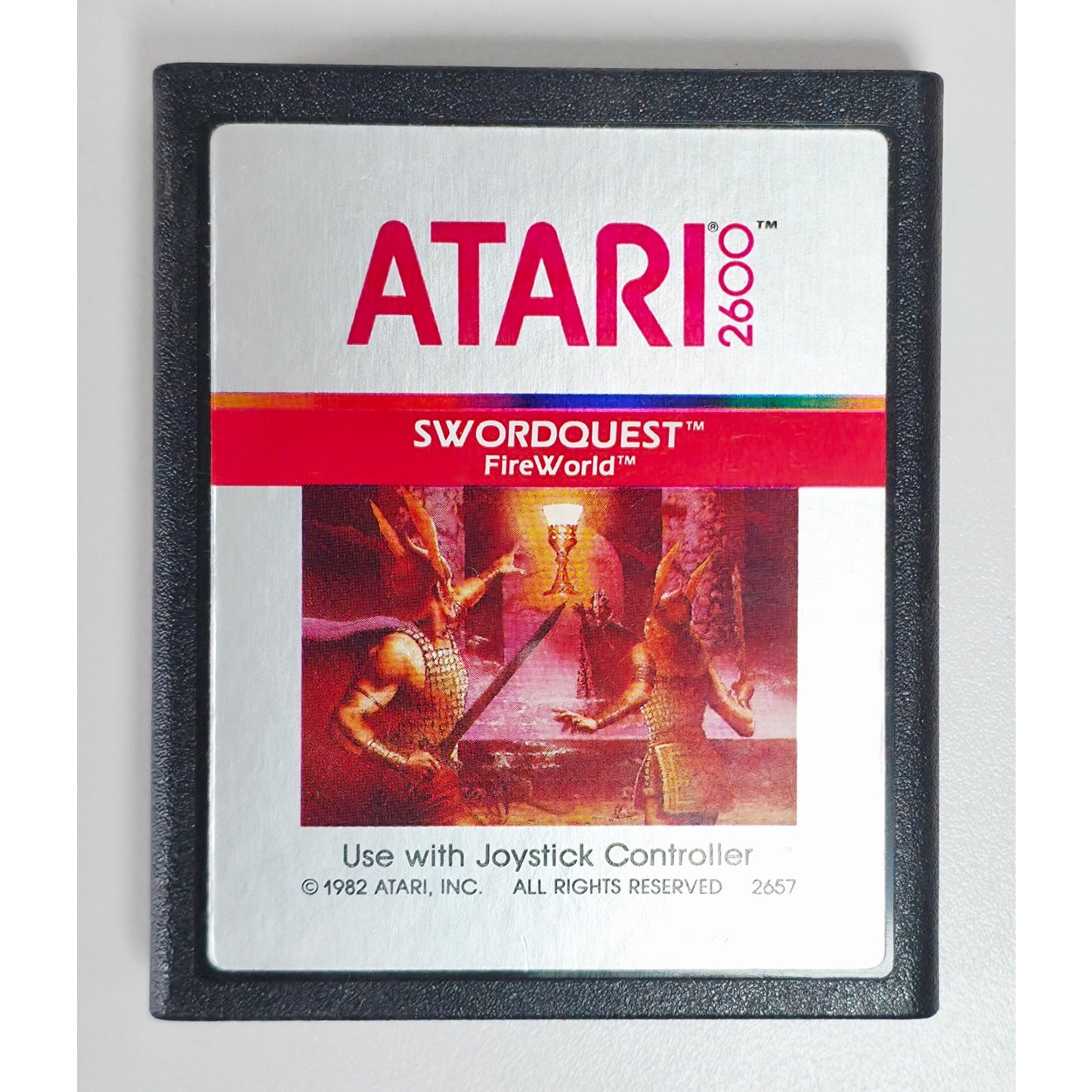Atari 2600 1982 Swordquest Fireworld Game NOS Open Box with Wear Dealer Stock