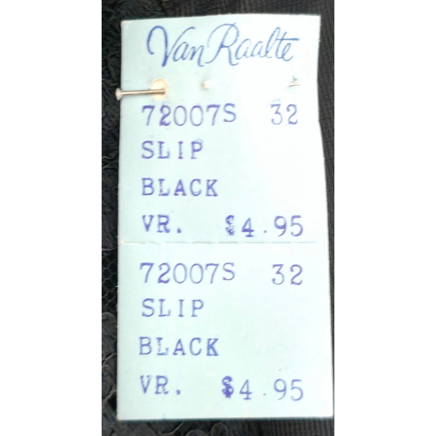 VINTAGE *NEW* 1960's Van Raalte Women's Black with Lace Trim Slip Dress Size 32