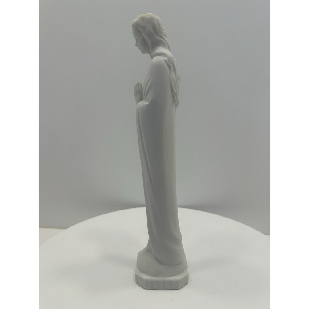 VINTAGE *NEW* 1950's White Standing Praying Lady with Long Hair Figurine