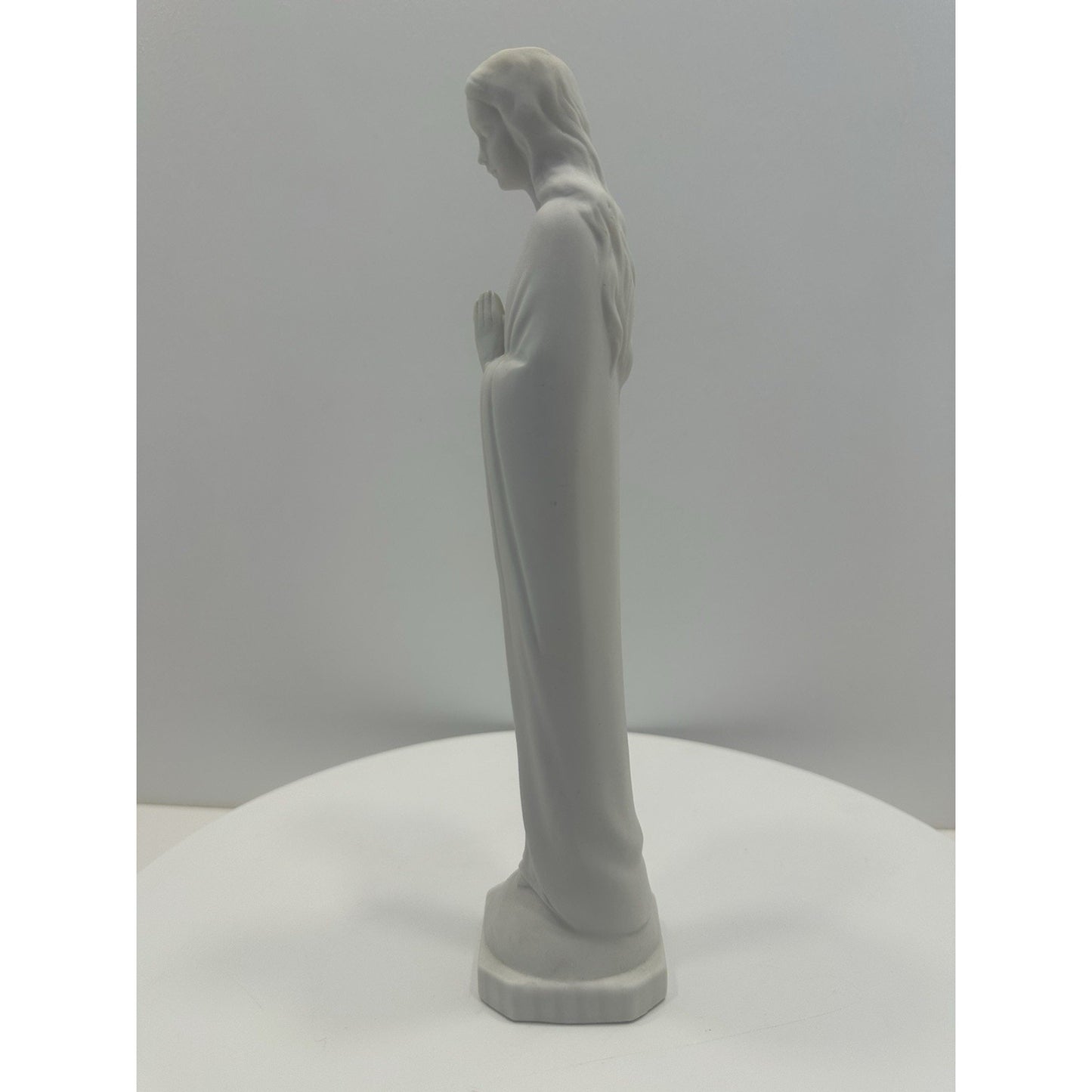 VINTAGE *NEW* 1950's White Standing Praying Lady with Long Hair Figurine
