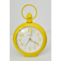 VINTAGE *NEW* 1970's Dynasty 7" Keywound Metal Alarm Clock - Yellow