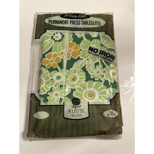 VINTAGE *NEW* Majestic Tablecloth 52"X52" Floral Permanent Press