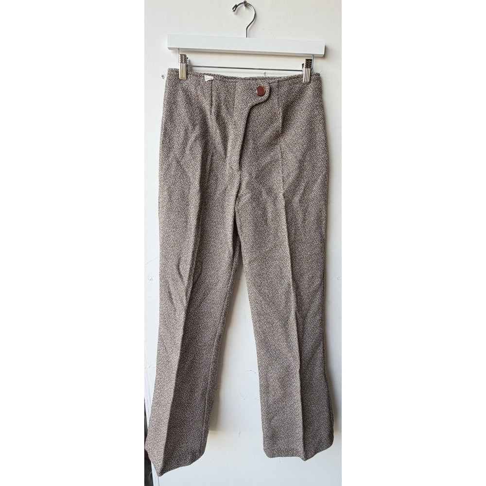 VINTAGE *NEW* 1960's Women's Brown & White Pants w/Front Button Japan Size 13-14