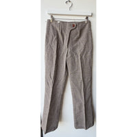 VINTAGE *NEW* 1960's Women's Brown & White Pants w/Front Button Japan Size 13-14