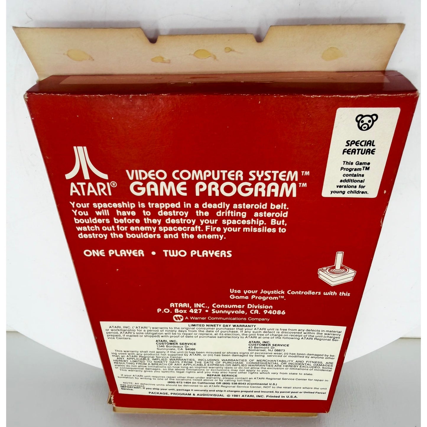 Atari 1981 Asteroids Video Game NOS Open Box with Wear Unsold Dealer Stock