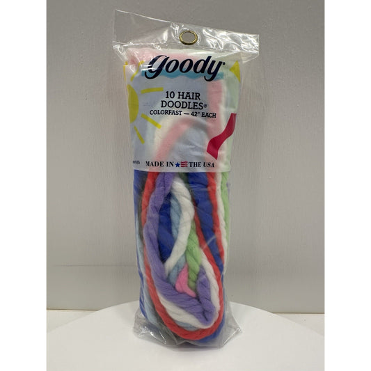 VINTAGE *NEW* 1989 Goody Hair Doodles Thick 42" Multicolor 100% Wool