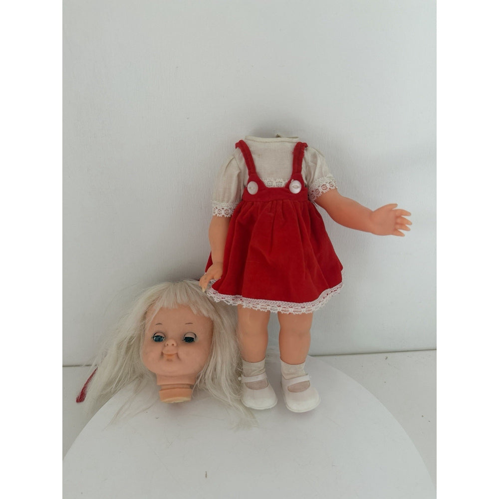 VINTAGE 1960's Headless Doll in Red Dress- Great Prop!