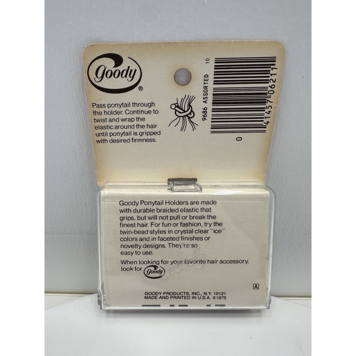 VINTAGE *NEW* 1975 Goody Braided 20 Elastic Ponytail Holders #9686