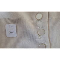 VINTAGE *NEW* 1960's Taupe Collared Women's Sweater w/Buttons 100% Nylon Size 34