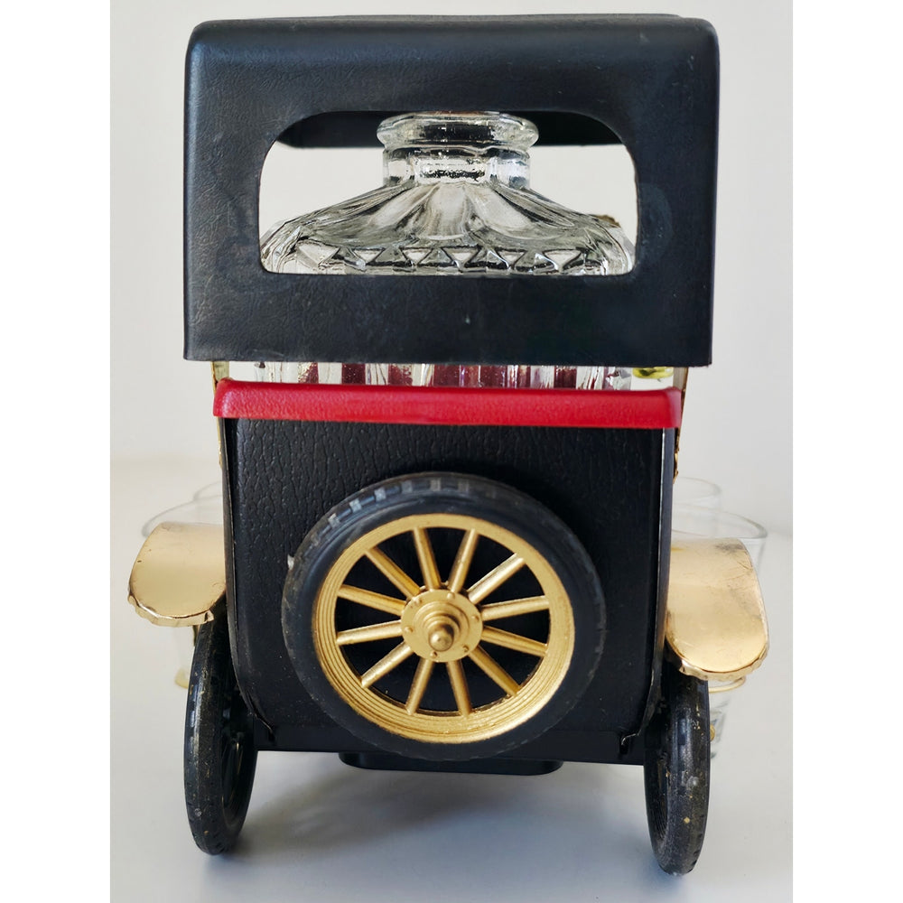 VINTAGE *NEW* 1950's Decanter Music Box 1918 Ford Car w/4 Shot Glasses