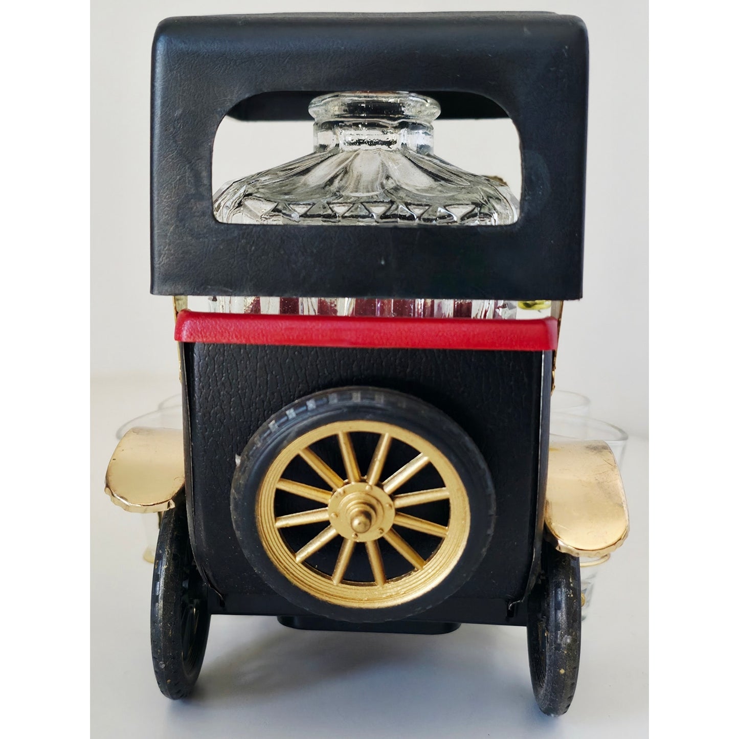 VINTAGE *NEW* 1950's Decanter Music Box 1918 Ford Car w/4 Shot Glasses