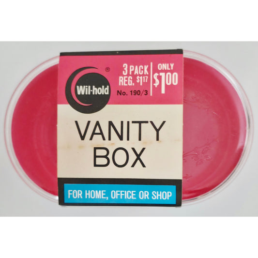 VINTAGE *NEW* 1970's Plastic Vanity Box Set of 3 Dresser Organizer 3 Colors