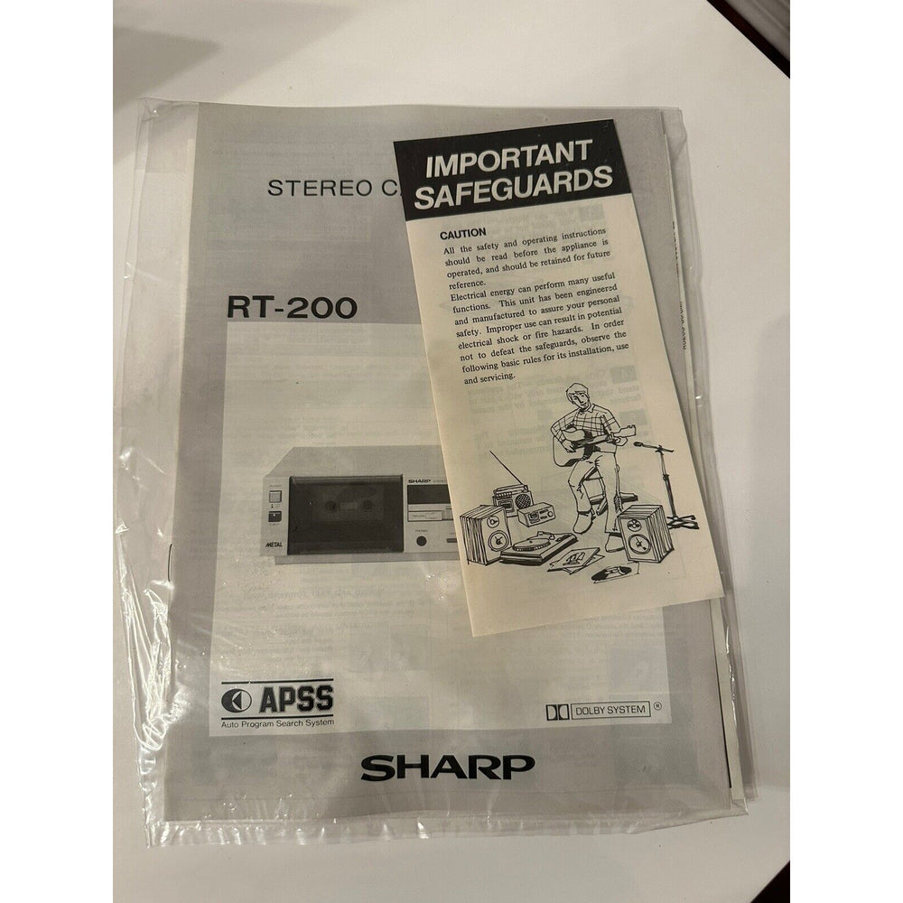 VINTAGE *NEW* 1980's Sharp RT-200 Japan Stereo Cassette Tape Deck