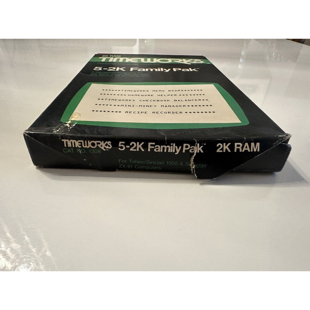 VINTAGE *NEW* Timeworks 5-2K Family Pak - Sinclair 1000 Cassette