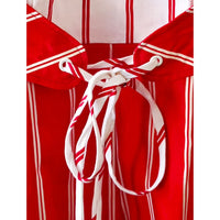 VINTAGE *NEW* 1960's Red & White Striped Waist Tie Romper Size 10 Japan