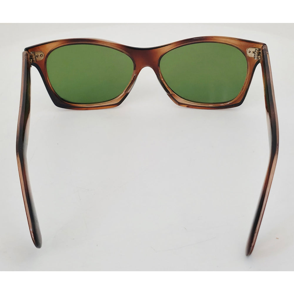 VINTAGE *NEW* 1970's Glam Unisex Tortoise Frame with Green Lens Sunglasses Japan