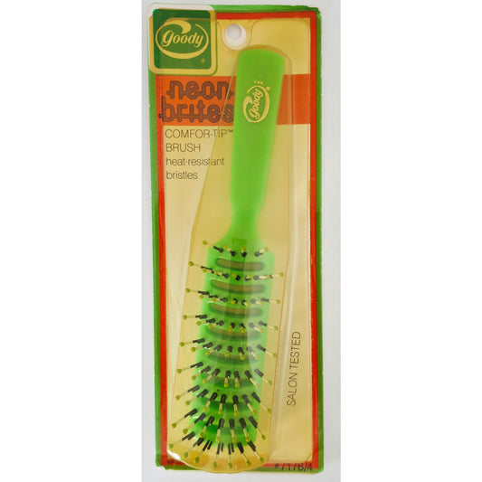 VINTAGE *NEW* 1975 Goody #7176/4 Neon Brites Green Comfort Tip Brush