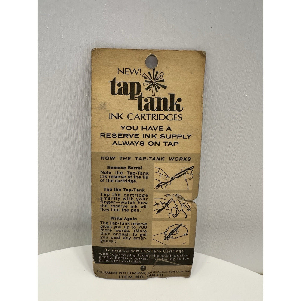 VINTAGE *NEW* 1970's Parker Ink Cartridges Pack of 5 - Blue