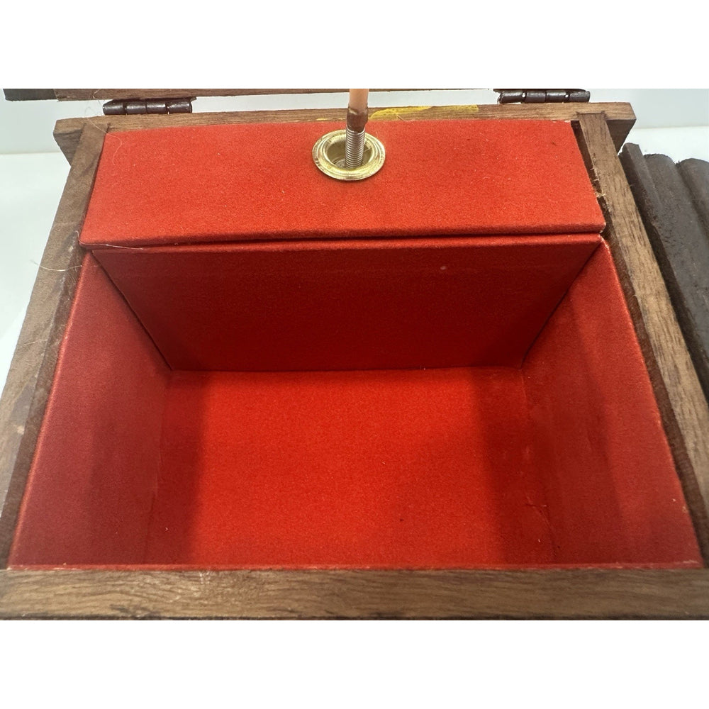 VINTAGE 1950's Swiss Chalet Wooden Music Box - Needs Lovin'