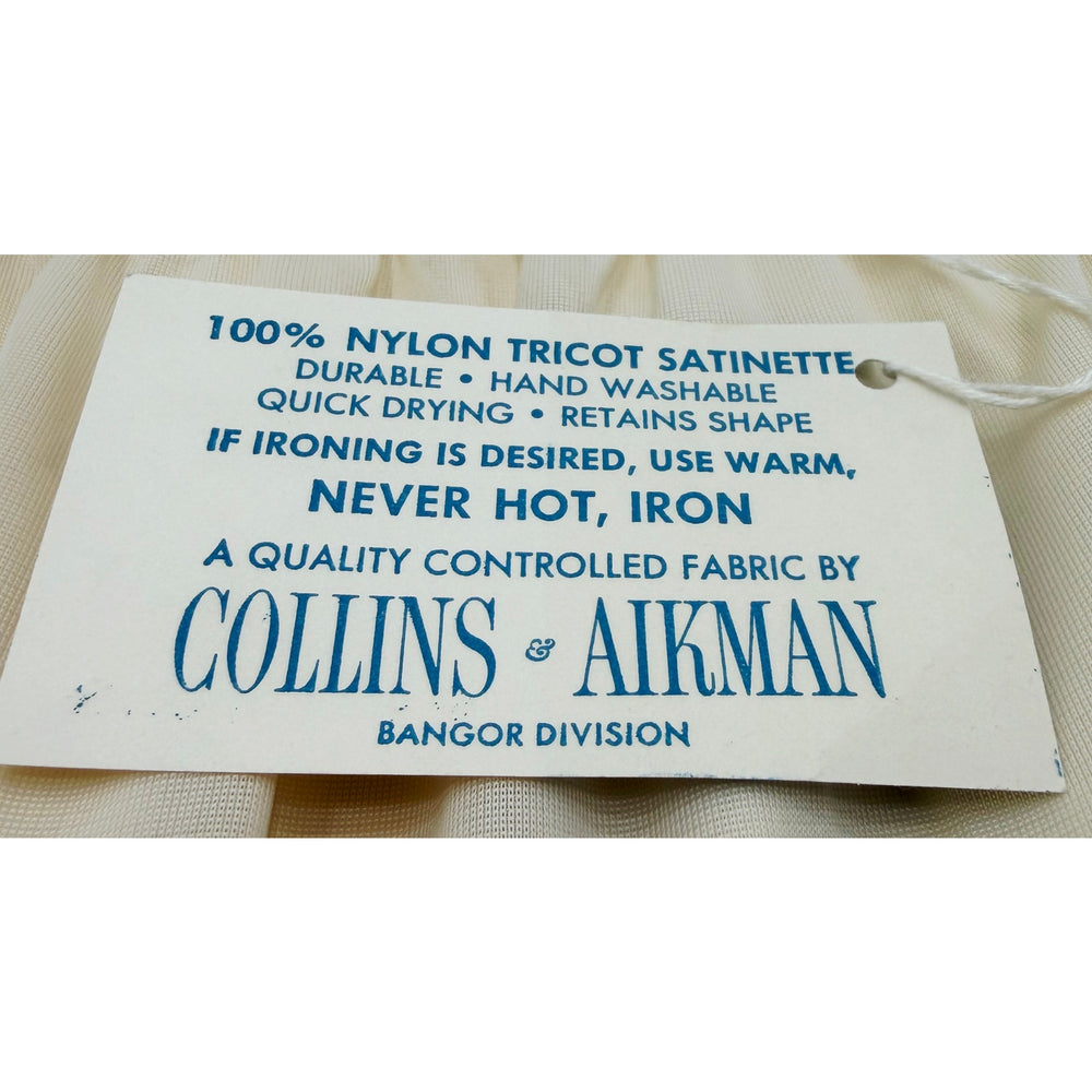 VINTAGE *NEW* 1960's Collins Aikman Women's Cream with Lace Slip Skirt Size M