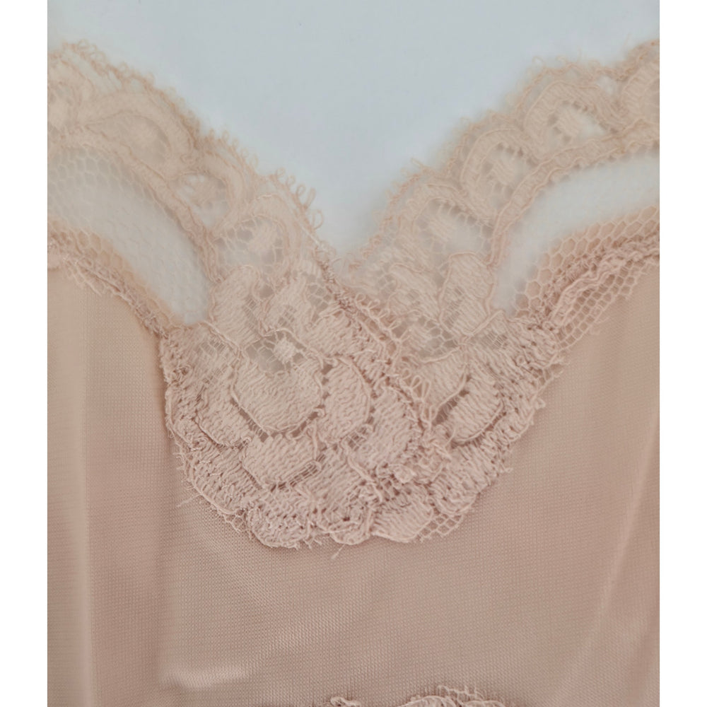 VINTAGE *NEW* 1960's Kayser Women's Beige with Lace Trim Slip Dress Size 36