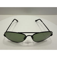 VINTAGE *NEW* 1970's Aviator Black Metal Frame Smoke Green Lens Sunglasses