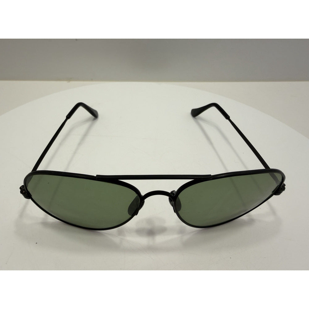 VINTAGE *NEW* 1970's Aviator Black Metal Frame Smoke Gray Lens Sunglasses