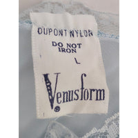 VINTAGE *NEW* 1960's Women's Light Blue Nightgown with White Lace 100% Nylon Size L
