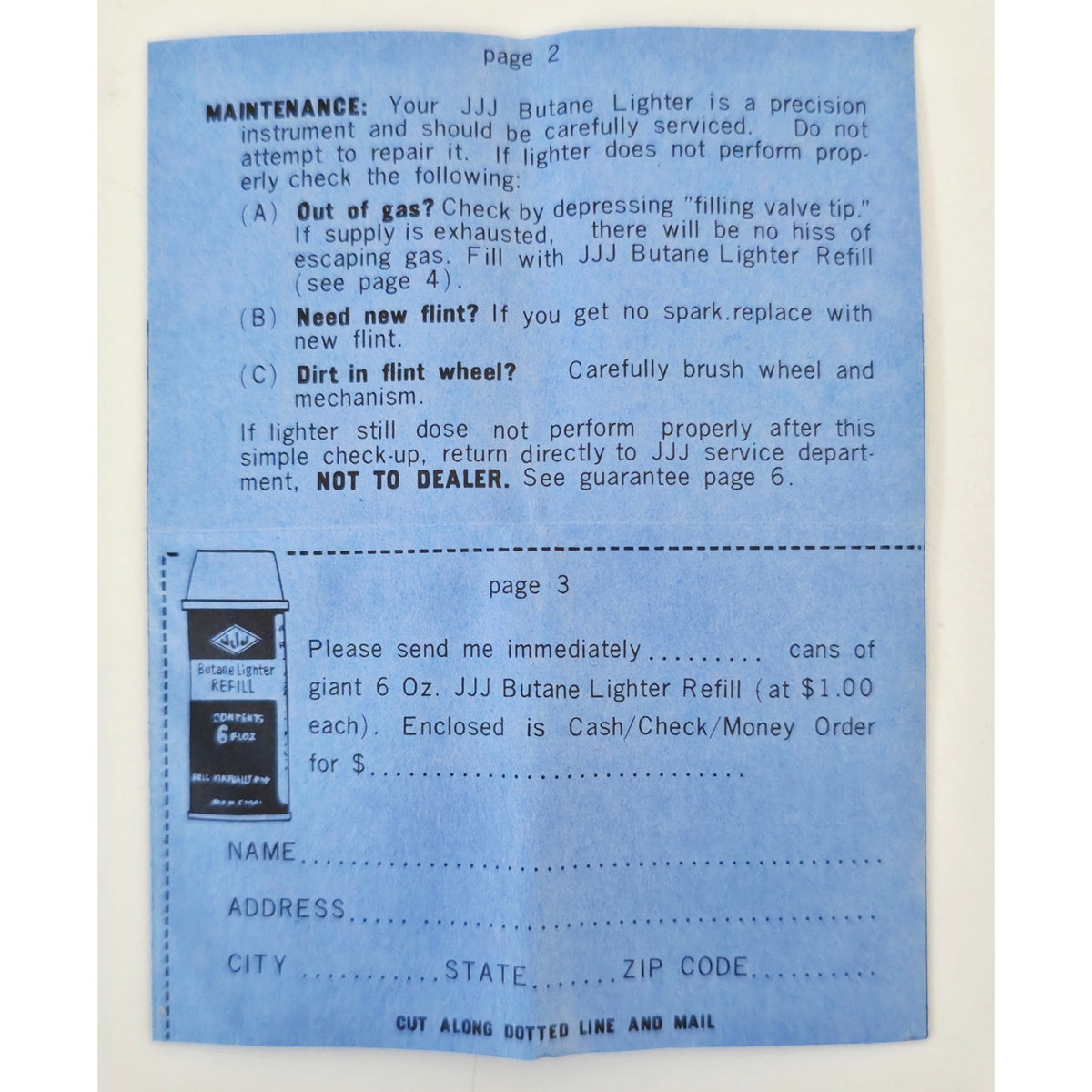 VINTAGE *NEW* 1950's JJJ Citation Gold Textured Butane Lighter Japan