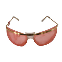VINTAGE *PRISTINE* 1970's Unisex Sunglasses Gold Frame with Pink Lens Sunglasses