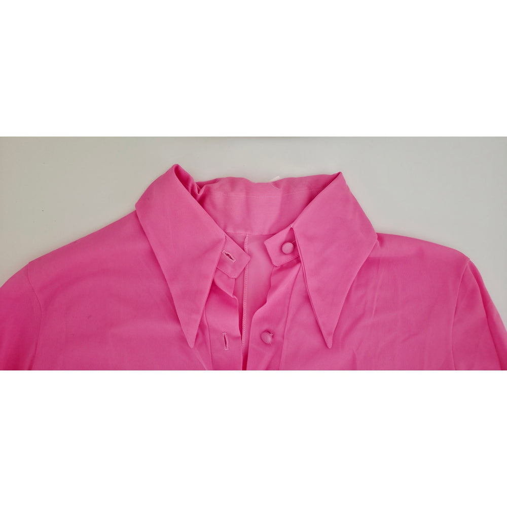 VINTAGE *NEW* 1970's Movie Star Women's Hot Pink Bodysuit Size M 14/16