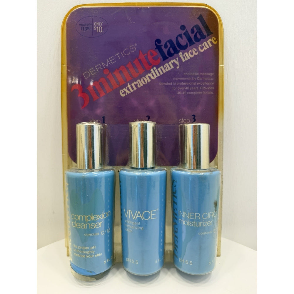 VINTAGE *NEW* 1970's Dermetics 3-Minute Facial Set 9fl oz