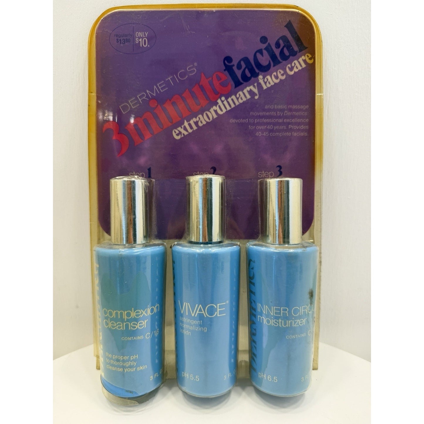 VINTAGE *NEW* 1970's Dermetics 3-Minute Facial Set 9fl oz