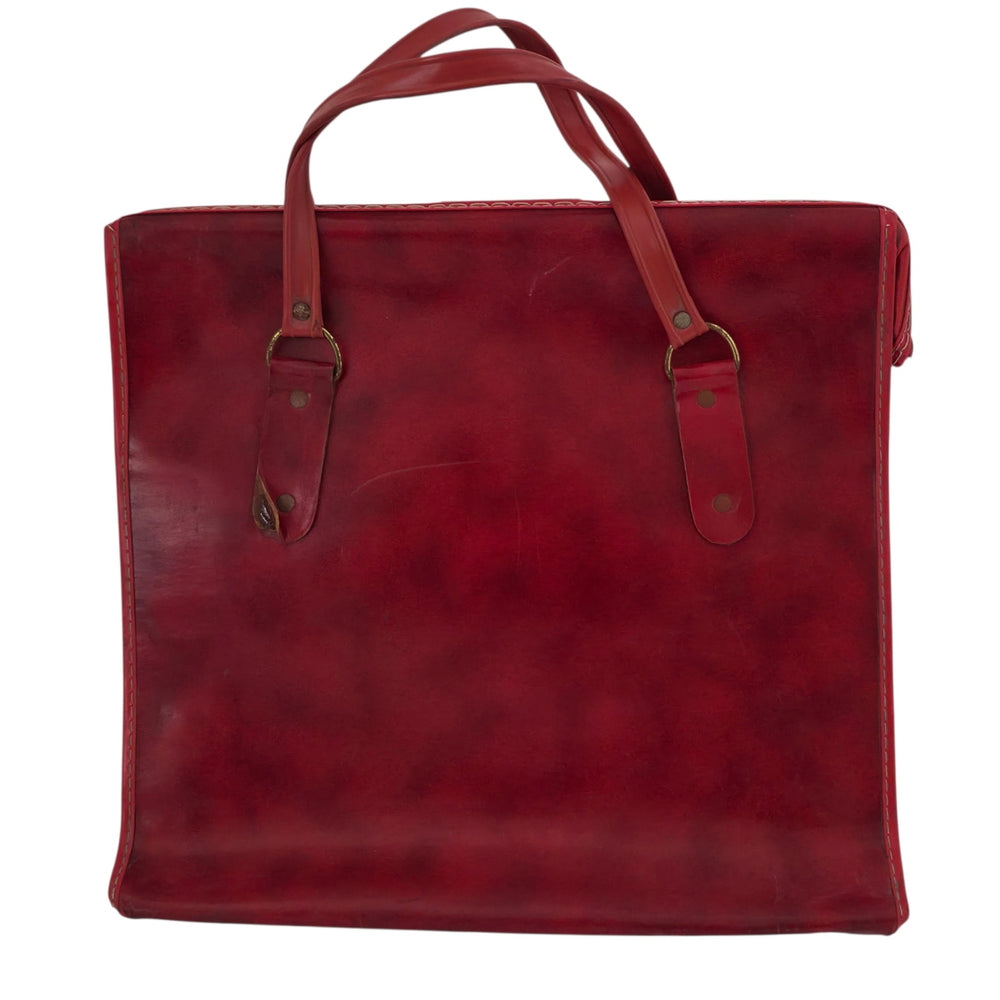 VINTAGE *NEW* 1970's Burgundy Vinyl Briefcase | Attache | Document Travel Bag