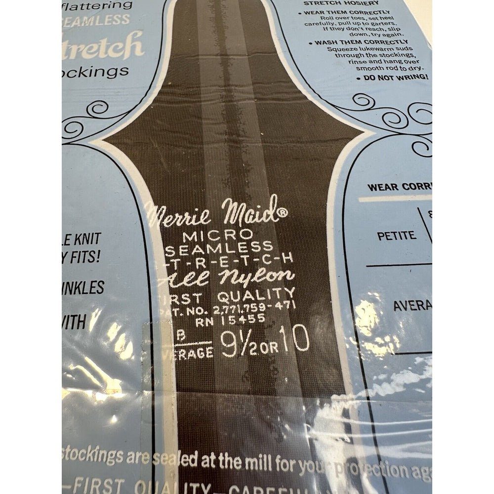 VINTAGE *NEW* Merry Maid-Seamless Stretch-Dark Pecan-2pair-Sz9.5-10M