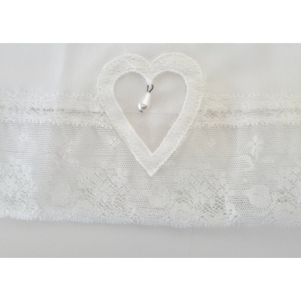 VINTAGE *NEW* 1960's Kayser Women's White w/Lace Trim & Heart Half Slip Size S