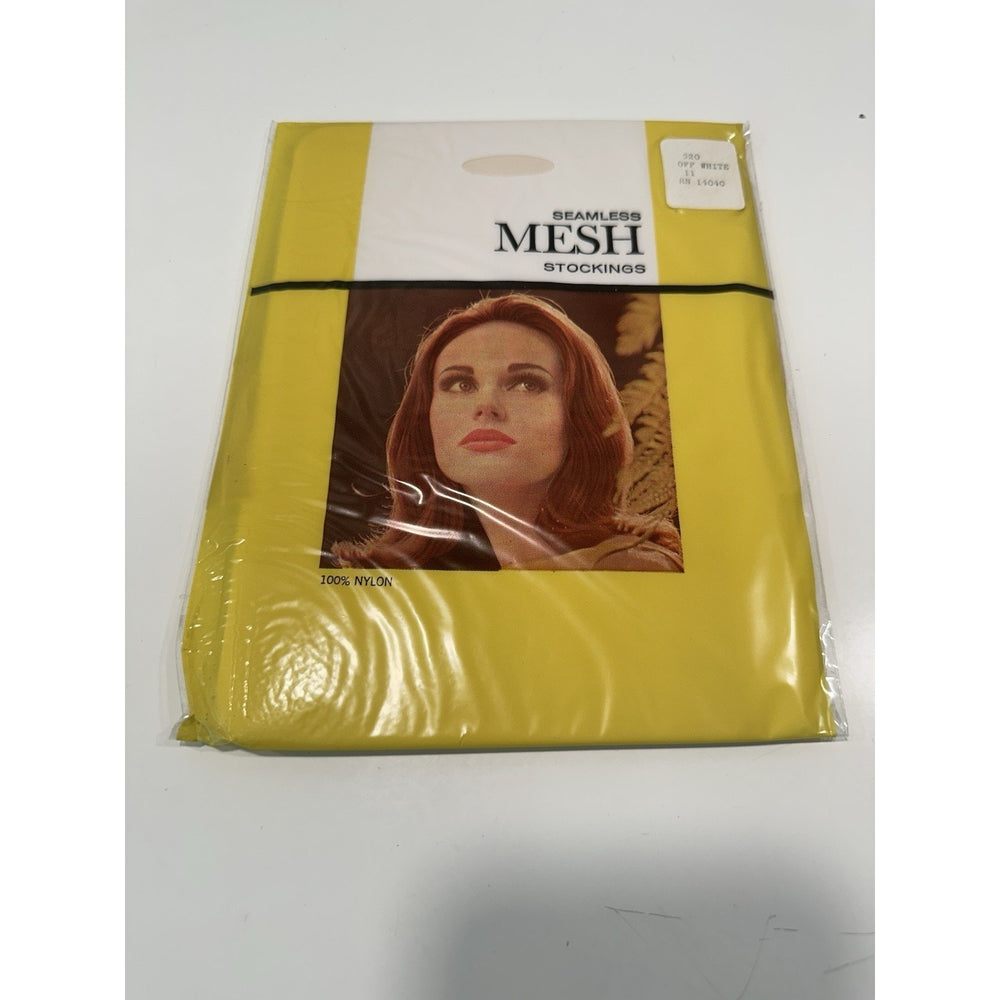 VINTAGE *NEW* 1950's Hosiery Seamless Mesh-Off White Sz 11 X 3-pk
