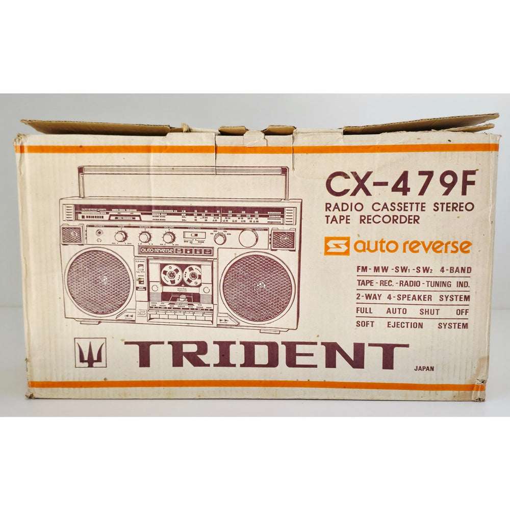 VINTAGE *PRISTINE* 1980's Trident CX-479F FM Radio Cassette Stereo Boombox