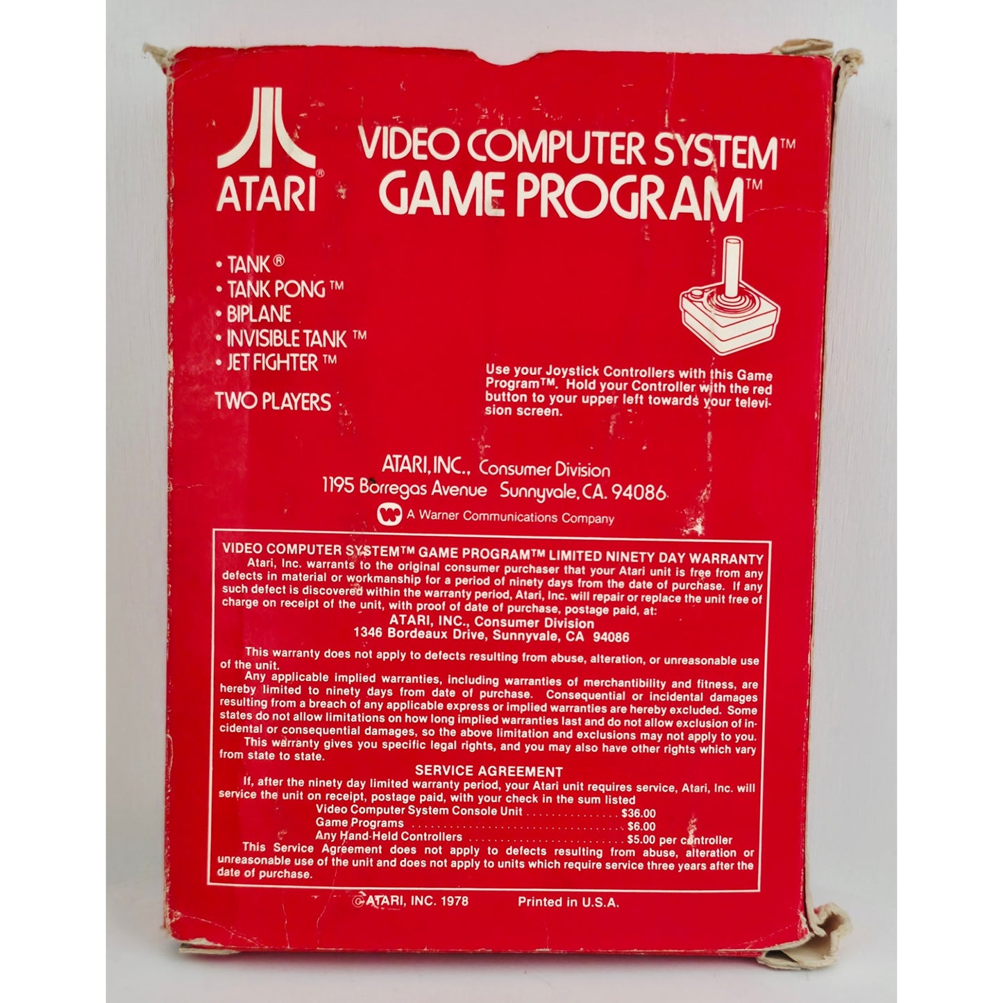 Atari 1978 COMBAT Video Game NOS Open Box with Wear Unsold Dealer Stock