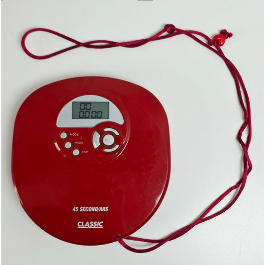 VINTAGE *PRISTINE * CLASSIC 2002 CL413 Red Portable CD Player 45 Second/ARS