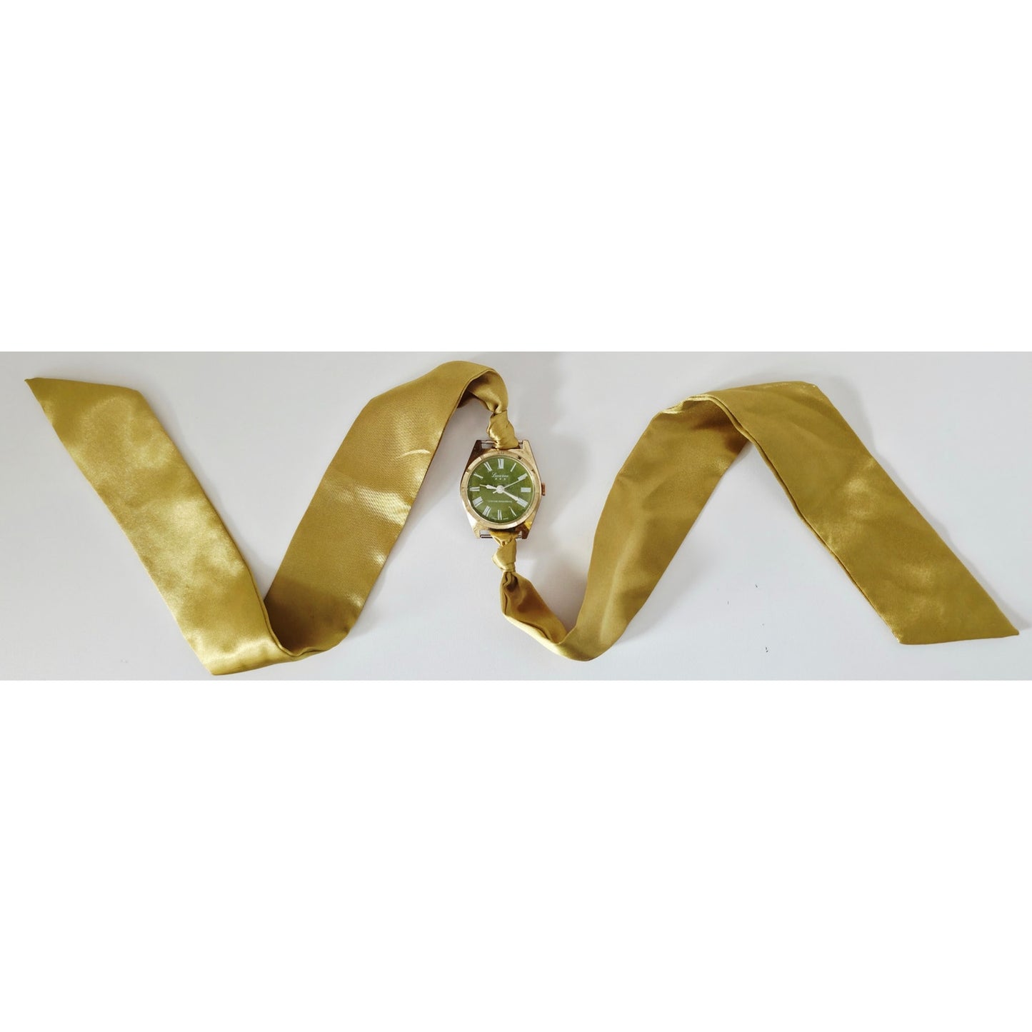 "Frozen In Time" 1960's Vintage Watch Face w/ Silk/Satin Tie Bracelet