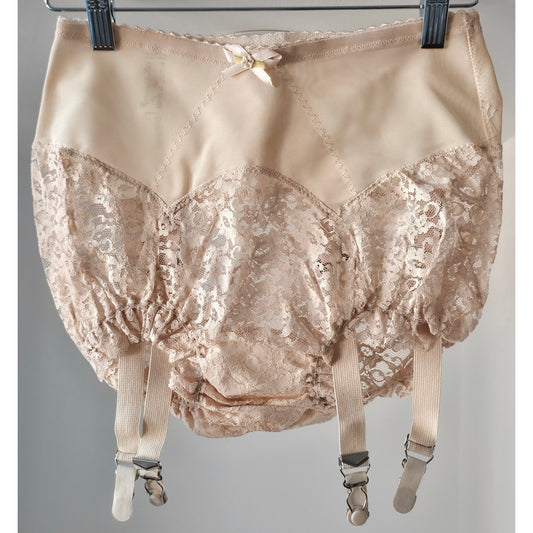 VINTAGE *NEW* 1960's Empire Foundation Women's Nude w/Lace Girdle and Garter Size L