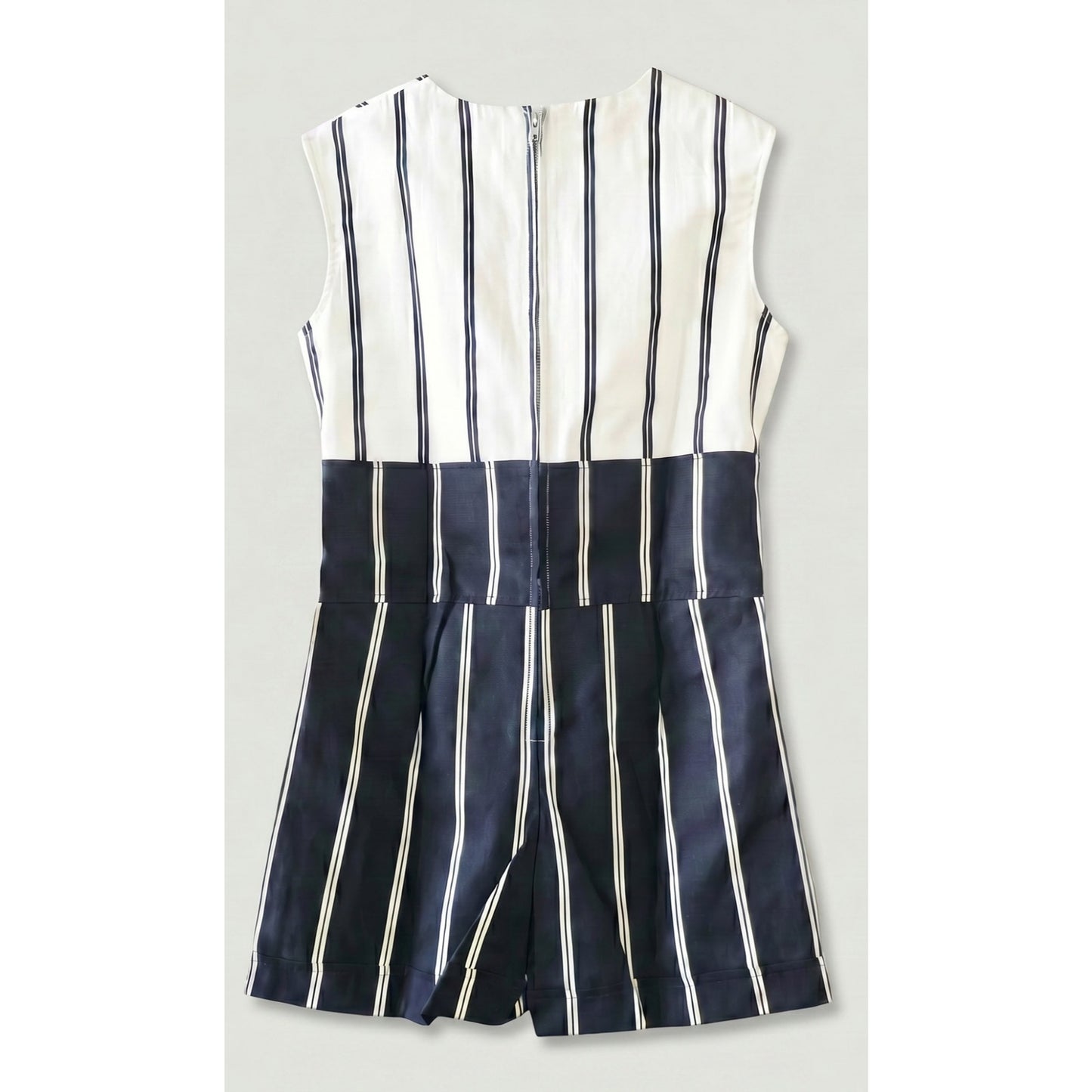 VINTAGE *NEW* 1960's Black & White Stripe Waist Tie Romper Japan Size 10