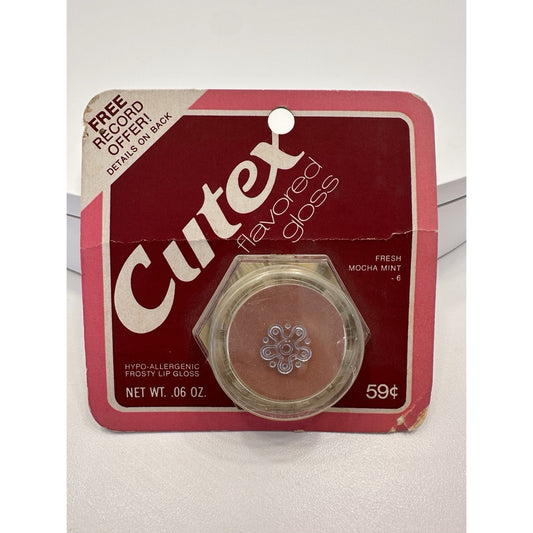 VINTAGE *NEW* 1970's Cutex Fresh Mocha Mint Frosty Flavored Lip Gloss on Card